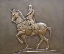 A plaque of knight on horseback 46.5 x 55cm