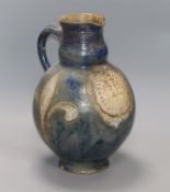 A 19th century Rhenish saltglaze bulbous jug height 36cm