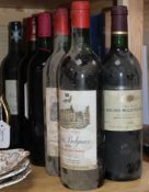 Nine assorted Bordeaux wines including Ch.Belgrave 1970, Ch. du Cartllion, 1969 (2), Ch. du