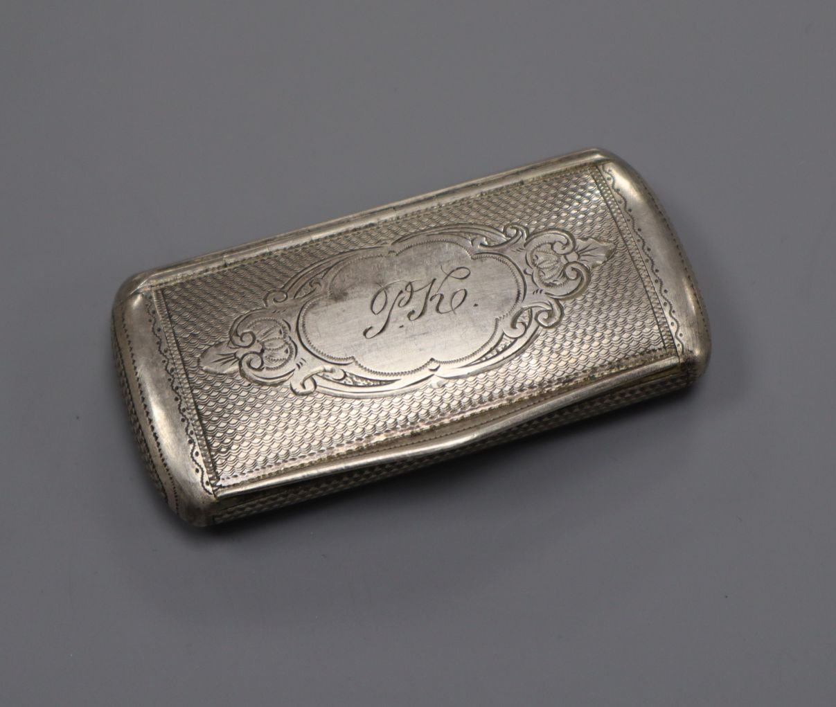 A 19th century Austro-Hungarian 950 standard white metal snuff box with gilt interior