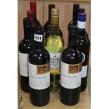 Eleven assorted wines