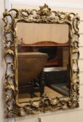 A rectangular gilt framed wall mirror H.76cm