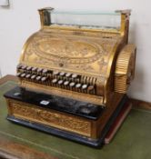 A National gilt metal cash register, no. 714576 / s346H H.43cm