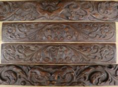 Four 17/18th century Flemish carved oak panels Largest 78cm