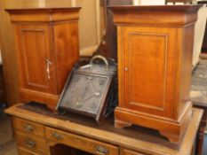 A pair of reproduction French style bedside cabinets H.72cm