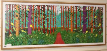 David Hockney, Royal Academy colour print, Woodland, 50 x 125cm