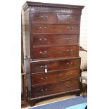 A George III mahogany chest on chest W.107cm