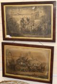 A pair of Victorian coaching prints, 'Olden Time' and 'All Right', 44 x 66cm