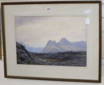 William Heaton Cooper, watercolour, Mountain landscape, signed, 37 x 55cm