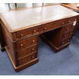 A Victorian mahogany pedestal desk W.115cm