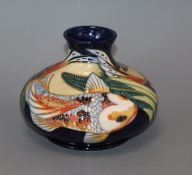 A Moorcroft carp squat baluster vase, 02 height 10cm