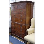 A George III mahogany chest on chest W.107cm