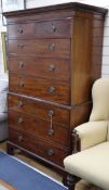 A George III mahogany chest on chest W.107cm