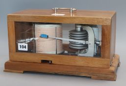 A German barograph in teak case