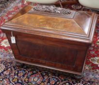 A Victorian mahogany sarcophagus wine cooler, stamped T Willson, Great Queen Street, London W.83cm