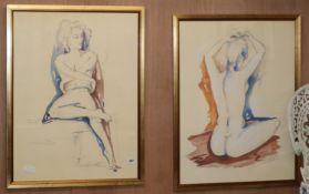 A pair of colour prints, Nude studies, 79 x 58cm