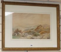 Copley Fielding, watercolour, Figures in a landscape, signed, 32 x 50cm