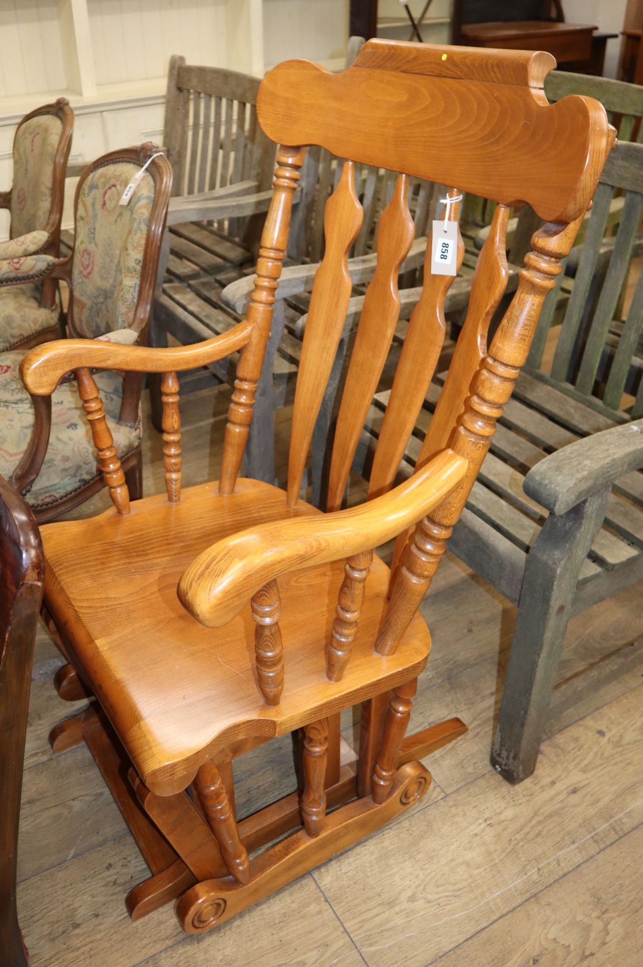 A beech rocking chair