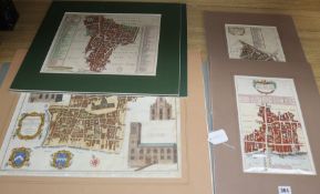 'A Plan of the City of London - Showing Wards' and five plans of London Wards by John Stow,
