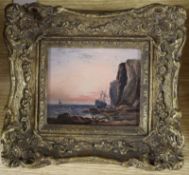 Attributed to George Weatherill (1810-1890), Coastal scene with shipwreck and smugglers, oil on