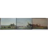 W. B. Rowe, set of three oils on wooden panels, Views of the Adur Valley, signed, 26 x 35cm,