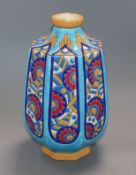 A Longwy Art Deco vase height 27cm