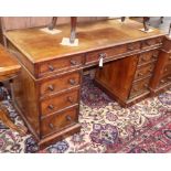 A Victorian mahogany pedestal desk W.136cm