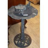 A cast metal garden bird bath H.80cm