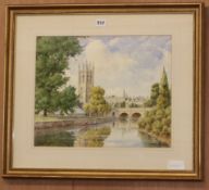 A watercolour of Magdalen, Oxford by James Greig