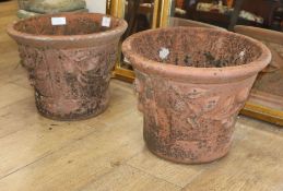 A pair of terracotta garden pots Diameter 40cm