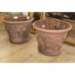 A pair of terracotta garden pots Diameter 40cm