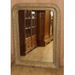 A 19th century French giltwood and gesso wall mirror H.104cm