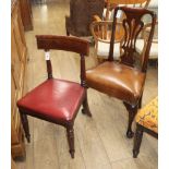 A George II walnut dining chair and a Gillows style chair