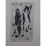 Eric Gill (1882-1940), 'Nature and Nakedness' (The Artist and the Mirror), 1930, wood engraving,