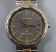 A gentleman's Longines Conquest Ti VHP quartz wrist watch.