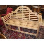 A teak garden bench W.166cm