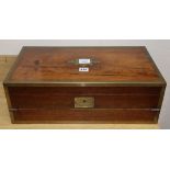 A Regency brass bound rosewood writing slope, with Thompsons Patent lock