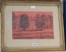 Clifford Hall RBA, ROI (1904-1973), 'Trees and Houses, Vannes', signed, dated '60, hand-written