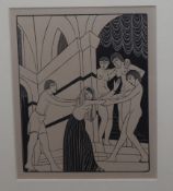 Eric Gill (1882-1940), 'The Harem', 1925, wood engraving, 12 x 9.5cm