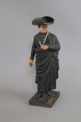 A Spanish terracotta figure on wooden base, José Sebero height 32cm