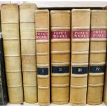 Evelyn, J - Memoirs, 2nd edition, 2 volumes, later quarter calf, London 1819; Pope, A - Works 1717 -