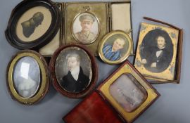 A quantity of miniatures and daguerreotype etc.
