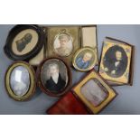 A quantity of miniatures and daguerreotype etc.