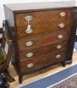 A George II oak secretaire chest W.89cm