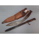 A kukri and a bayonet