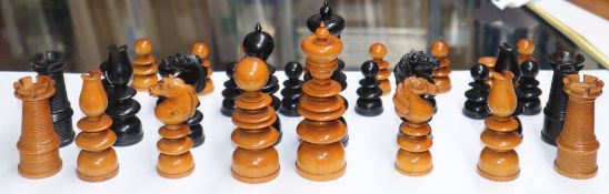 A Jacques style carved chess set