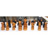 A Jacques style carved chess set