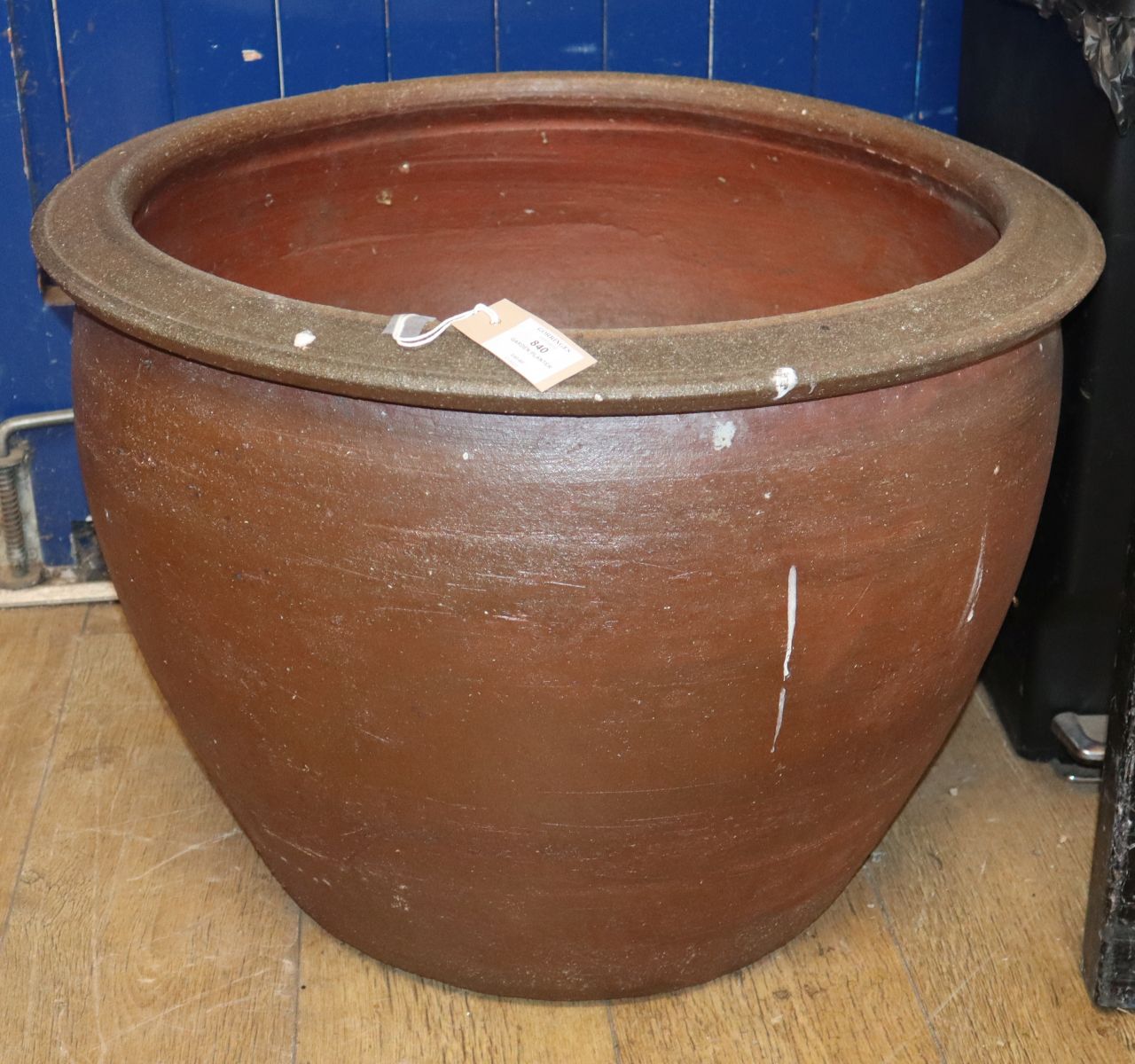 A large glazed earthenware garden planter Diam. 65cm