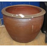 A large glazed earthenware garden planter Diam. 65cm