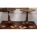 A pair of mahogany wine tables Diameter 42cm